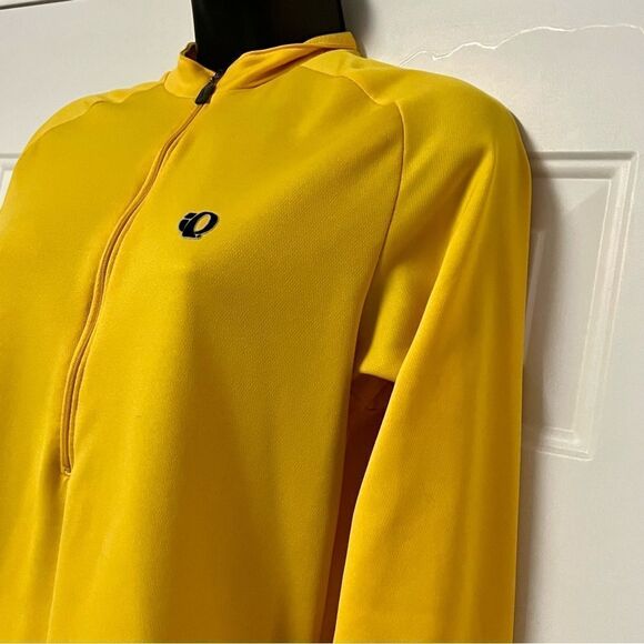 Pearl Izumi Long Sleeve Yellow Black Full Zip Cycling Bike Warm Jersey 1/4 Zip M - Picture 3 of 11